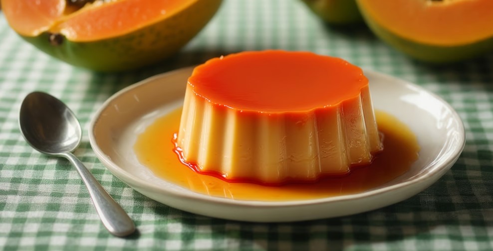 flan de papaya