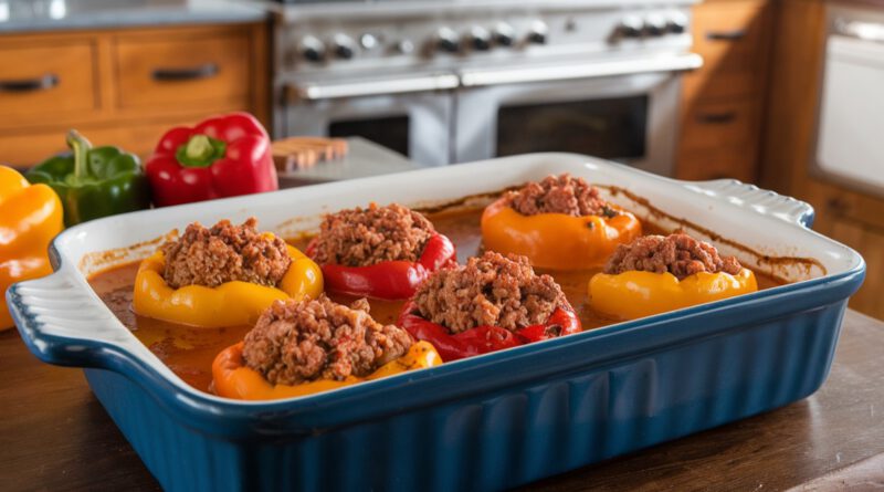 pimientos rellenos de carne en salsa