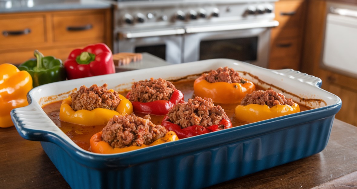 pimientos rellenos de carne en salsa