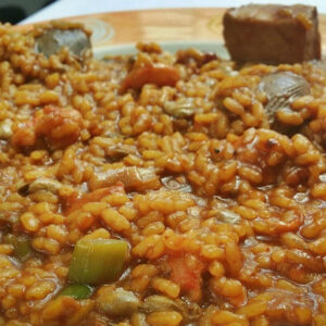 arroz con calabacines y atún