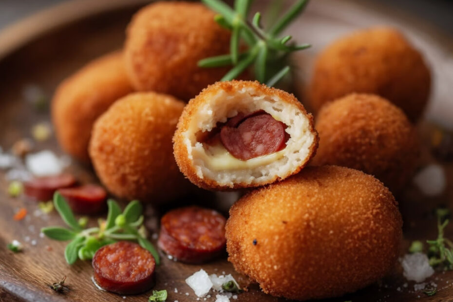 croquetas con chorizo y queso