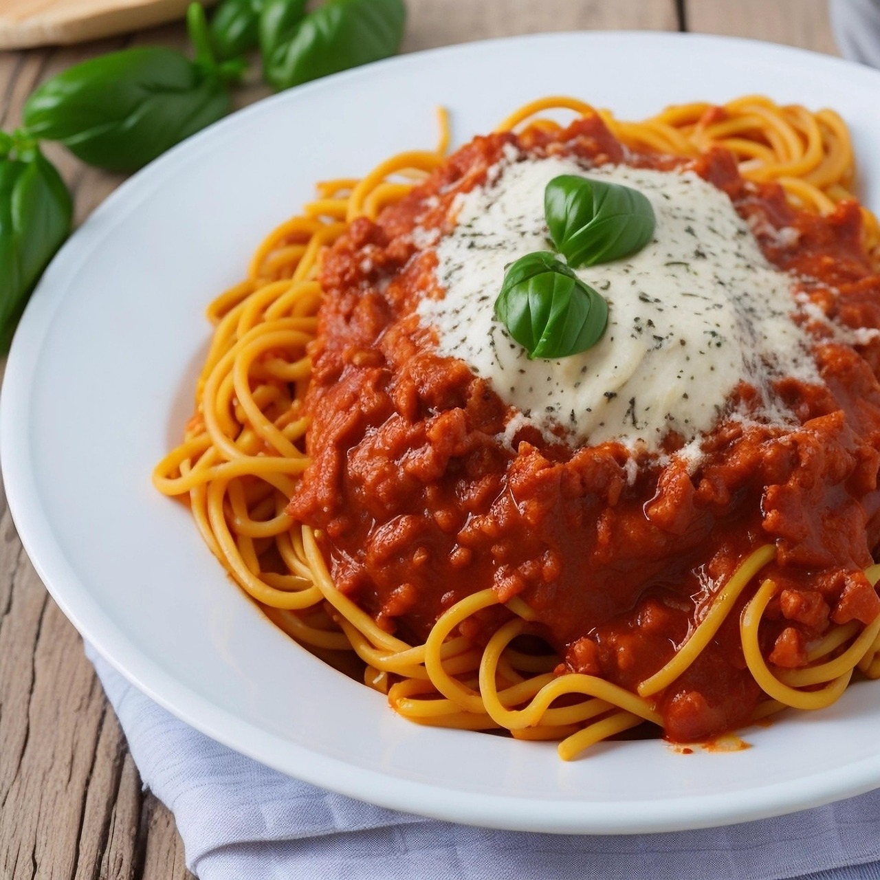 Ai Generado, Espaguetis, Pasta Boloñesa